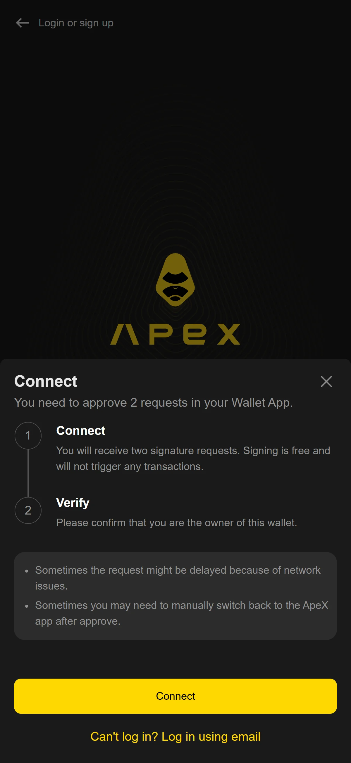 Connection requests on mobile