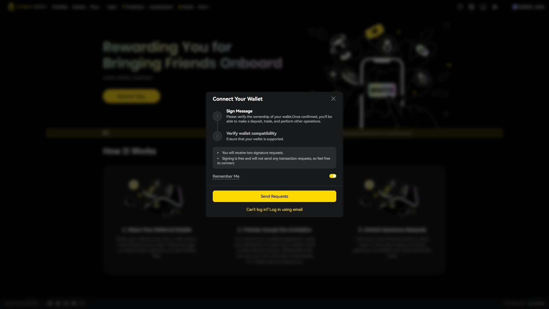 Connection request notice
