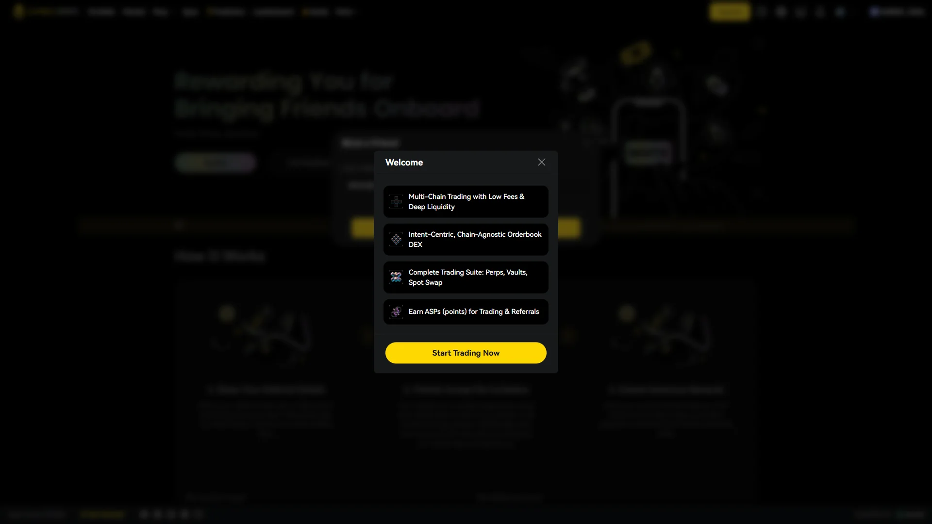 Welcome dialog