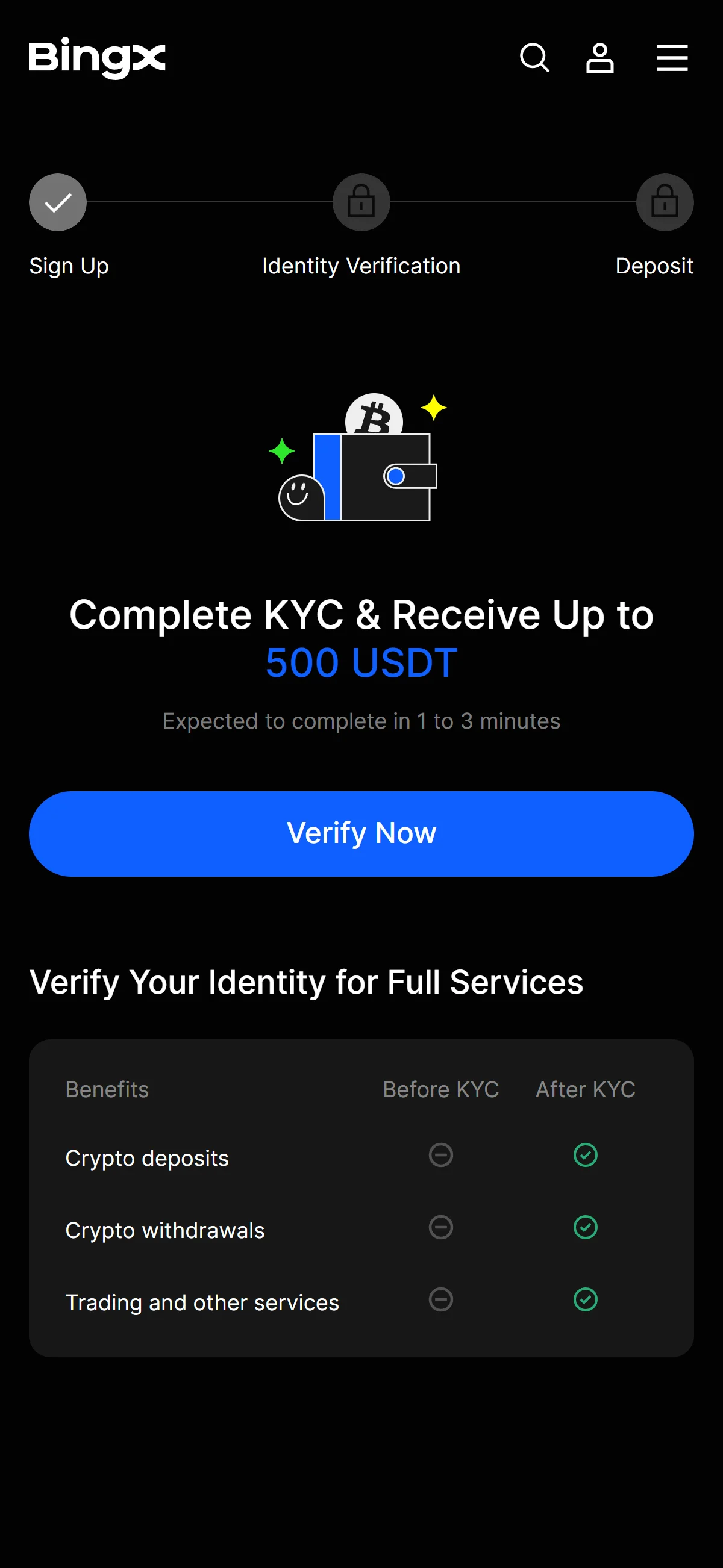 The identity verification onboarding