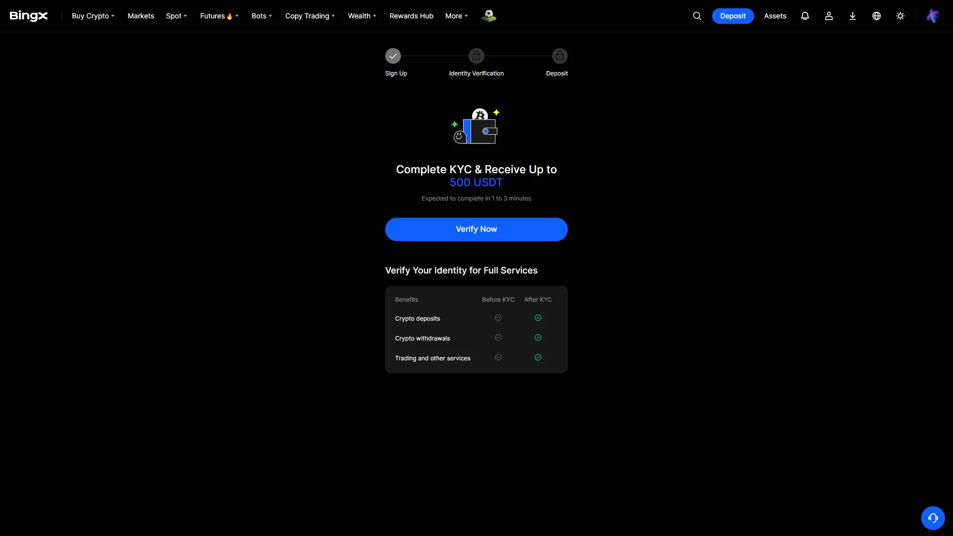The identity verification onboarding