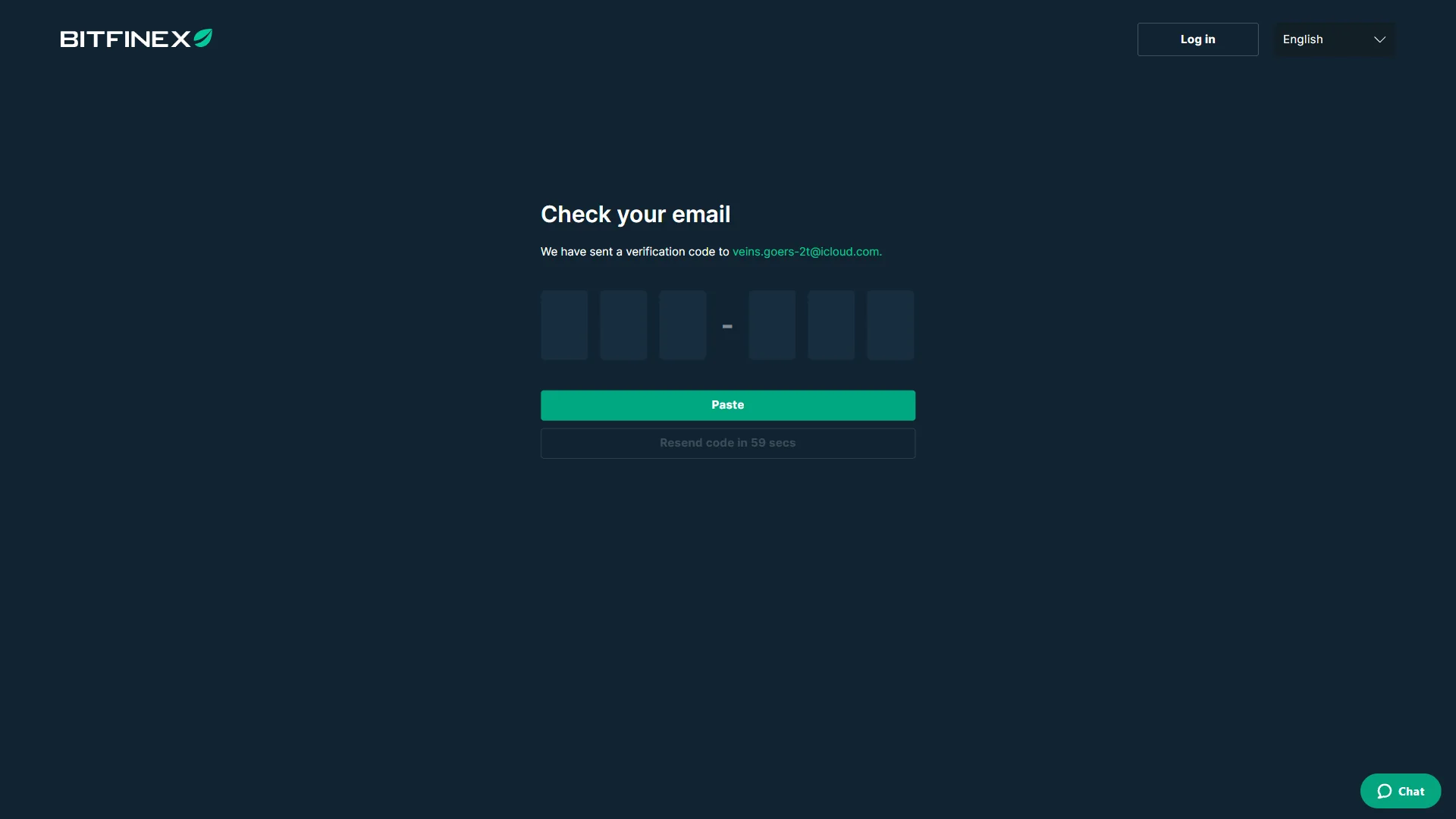 Email code entry