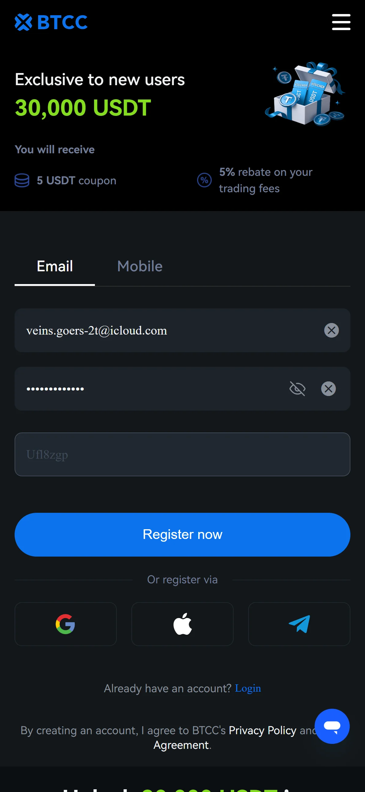 Details entered, ready to submit