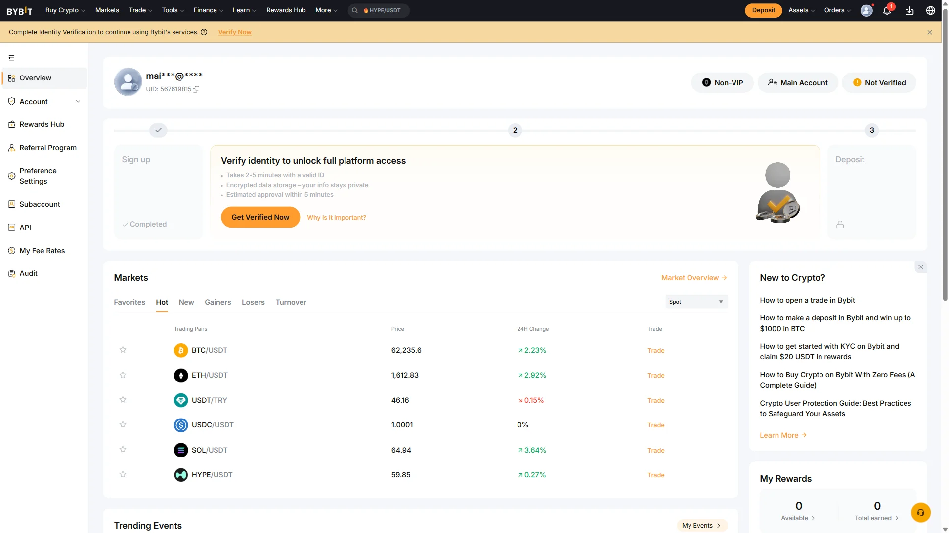 Start identity verification