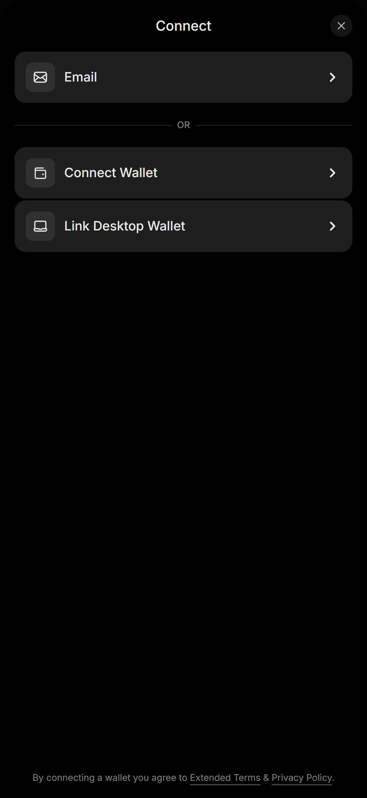 Connect sheet on mobile