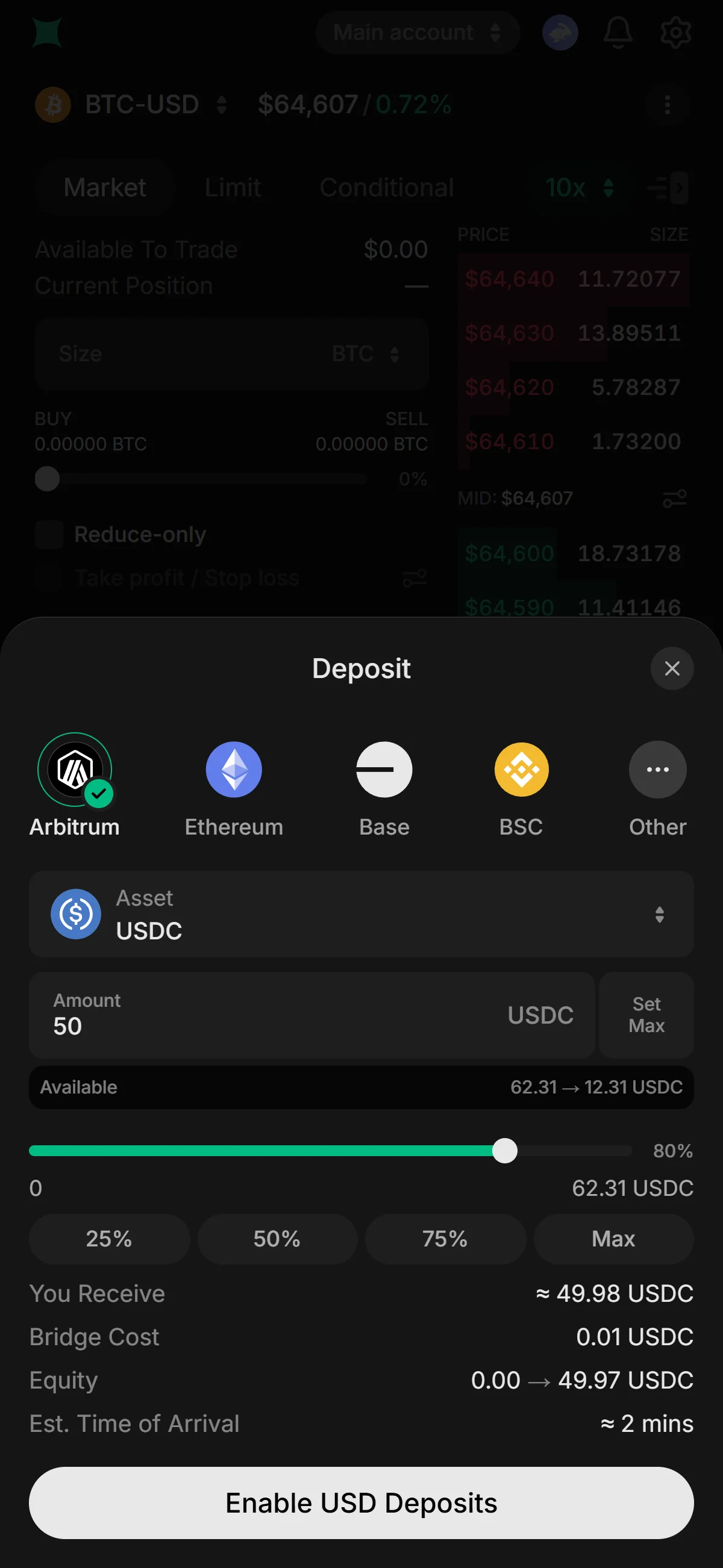 Amount entered on mobile