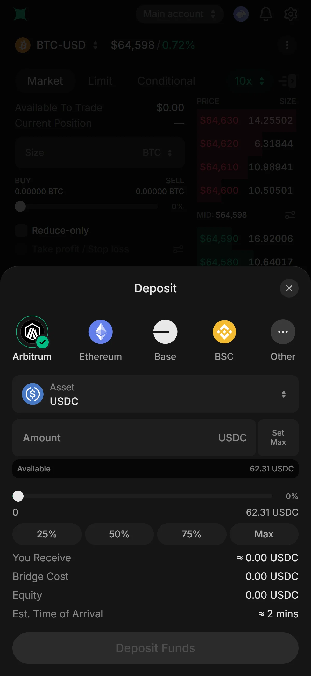Deposit sheet, amount empty
