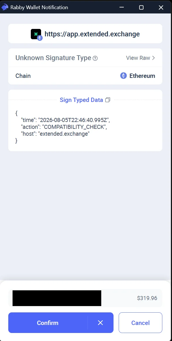Confirm the check signature