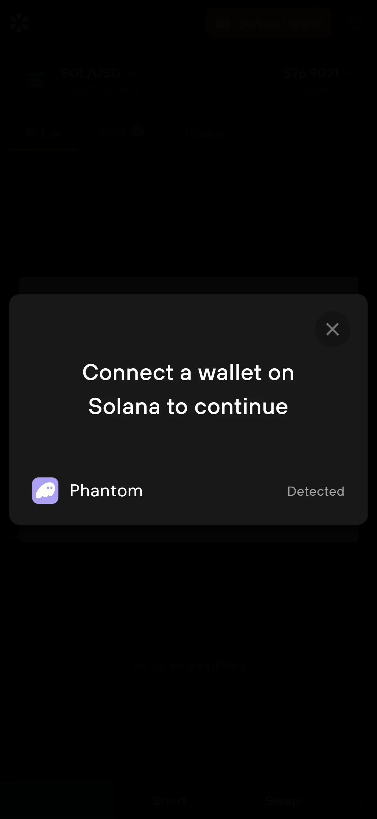 Wallet chooser on Solana