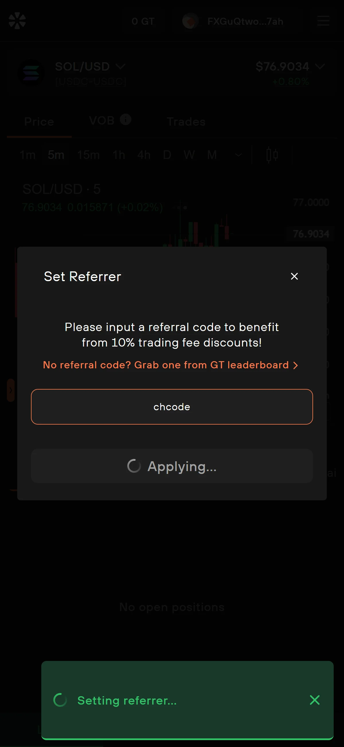 Referrer being written on-chain