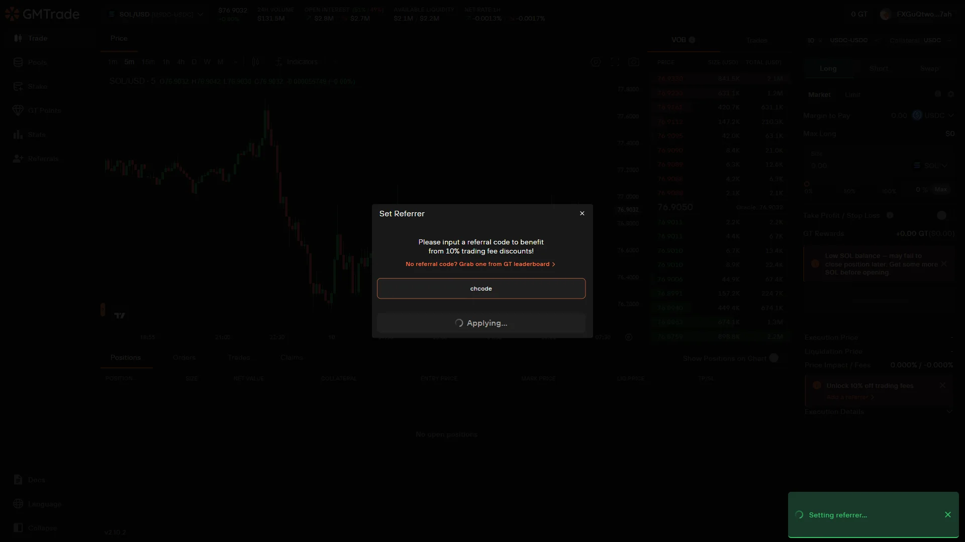 Referrer transaction in progress