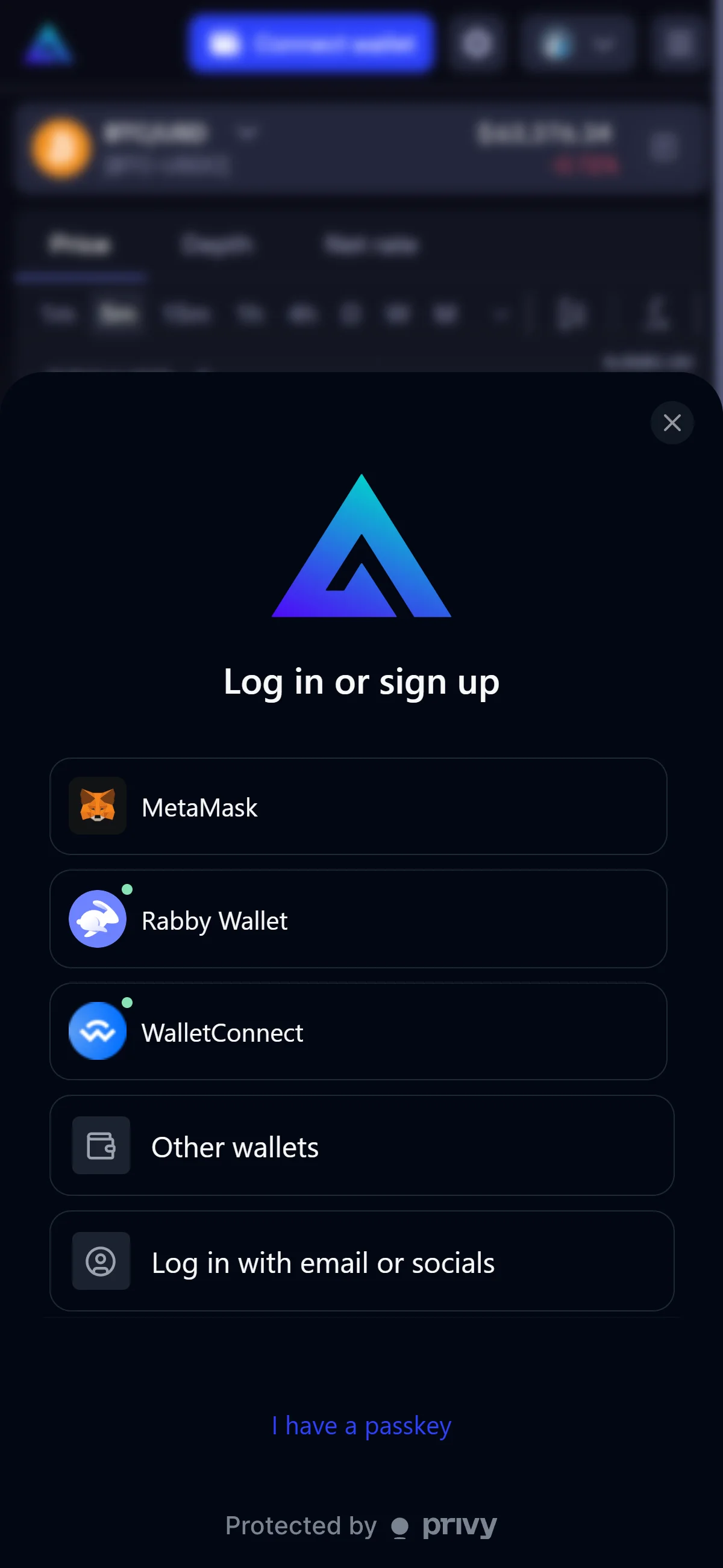 Wallet sheet on mobile