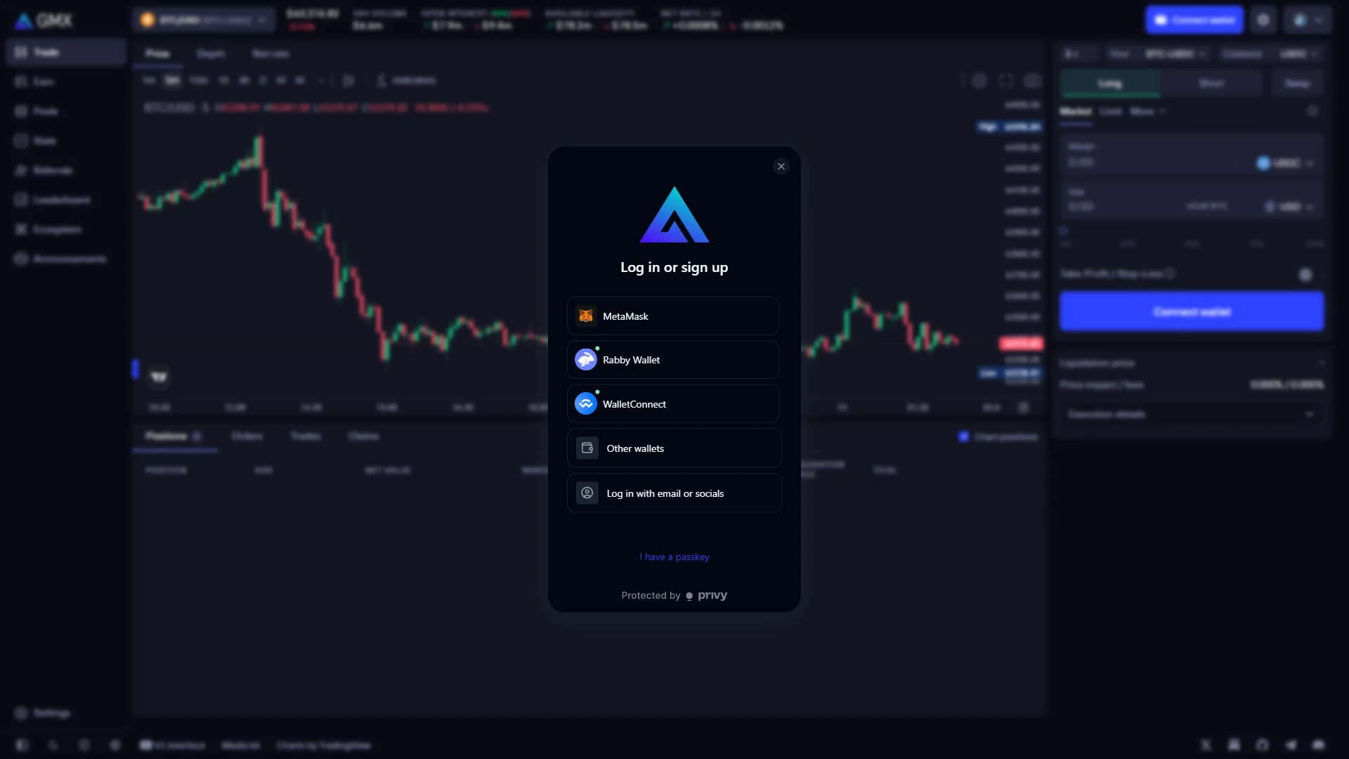Wallet choices in the sign-up modal