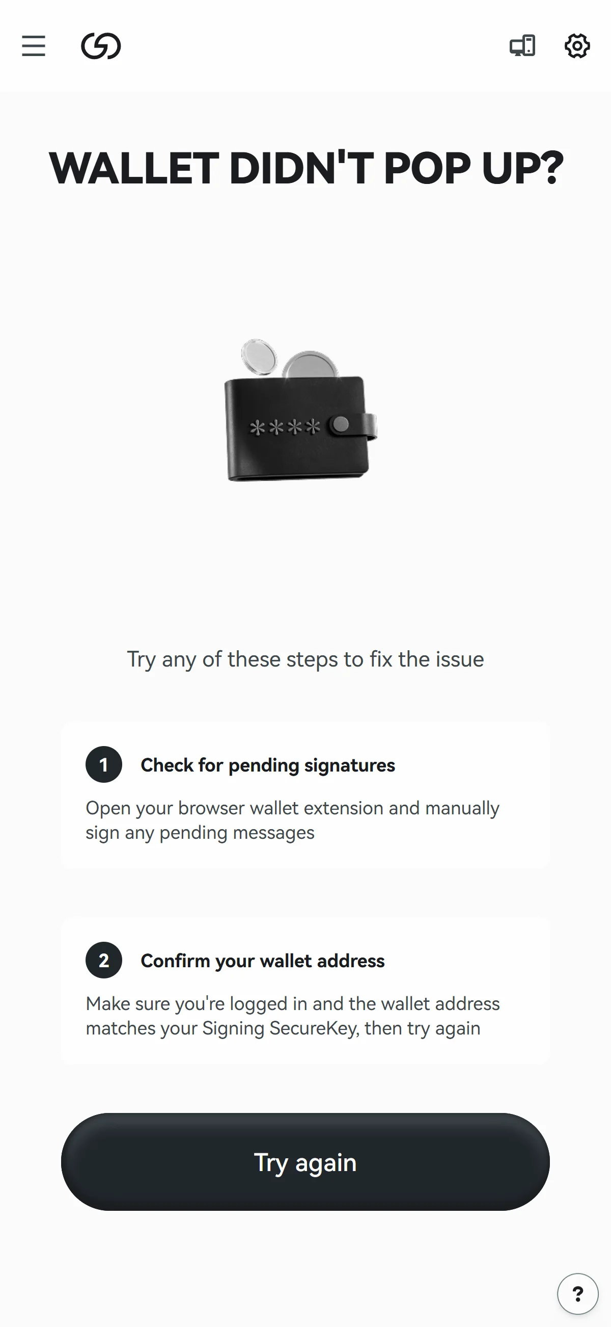Signature request troubleshooting