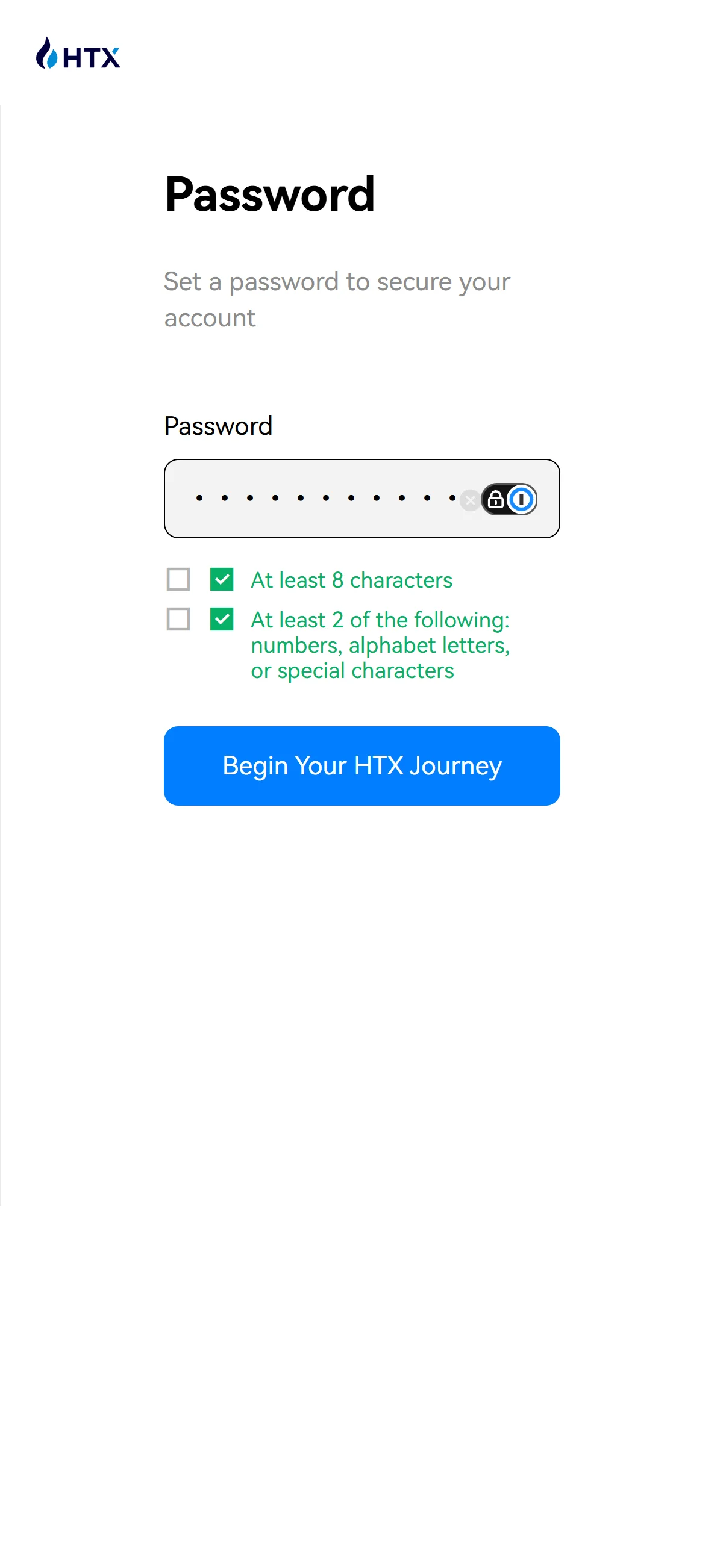 Password meets the rules