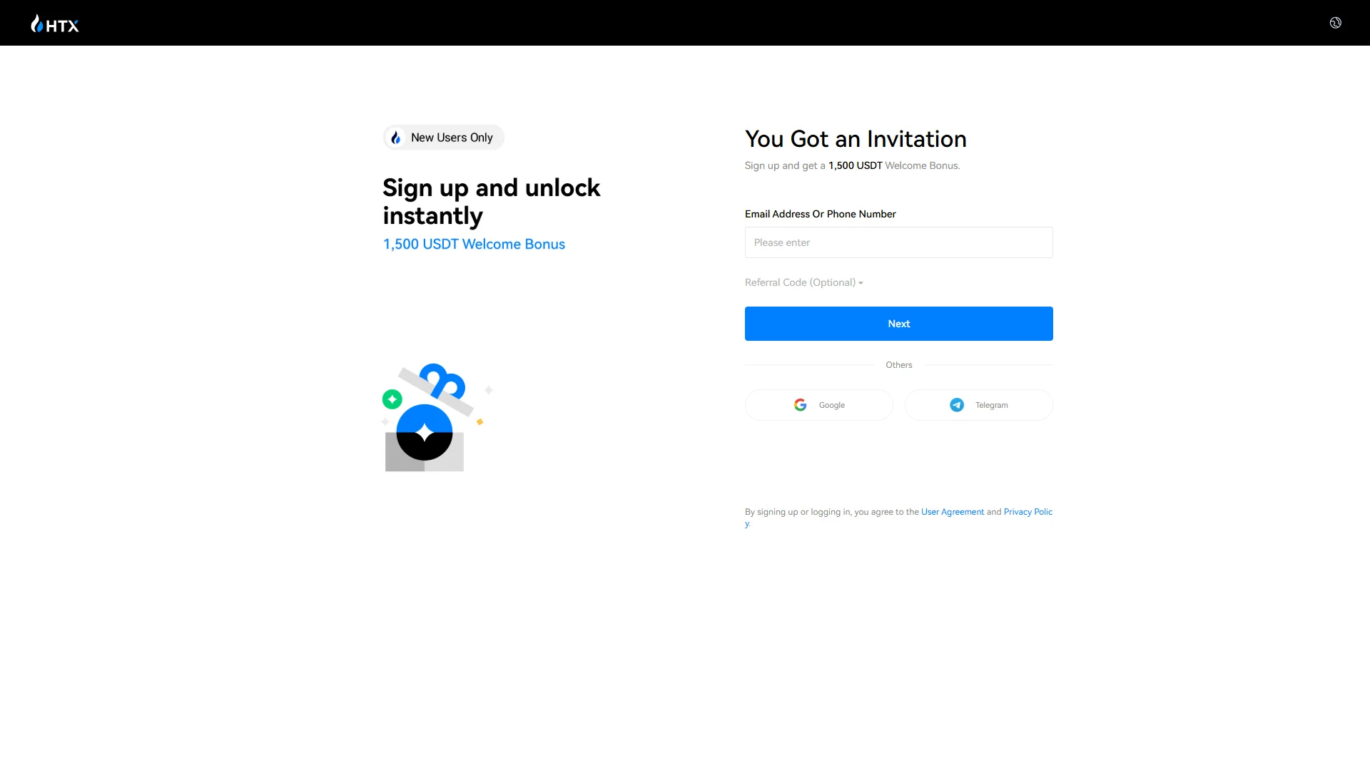 Empty sign-up form