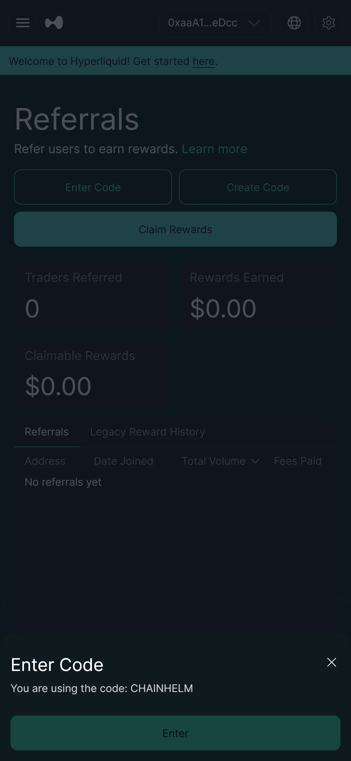 Applied code confirmed