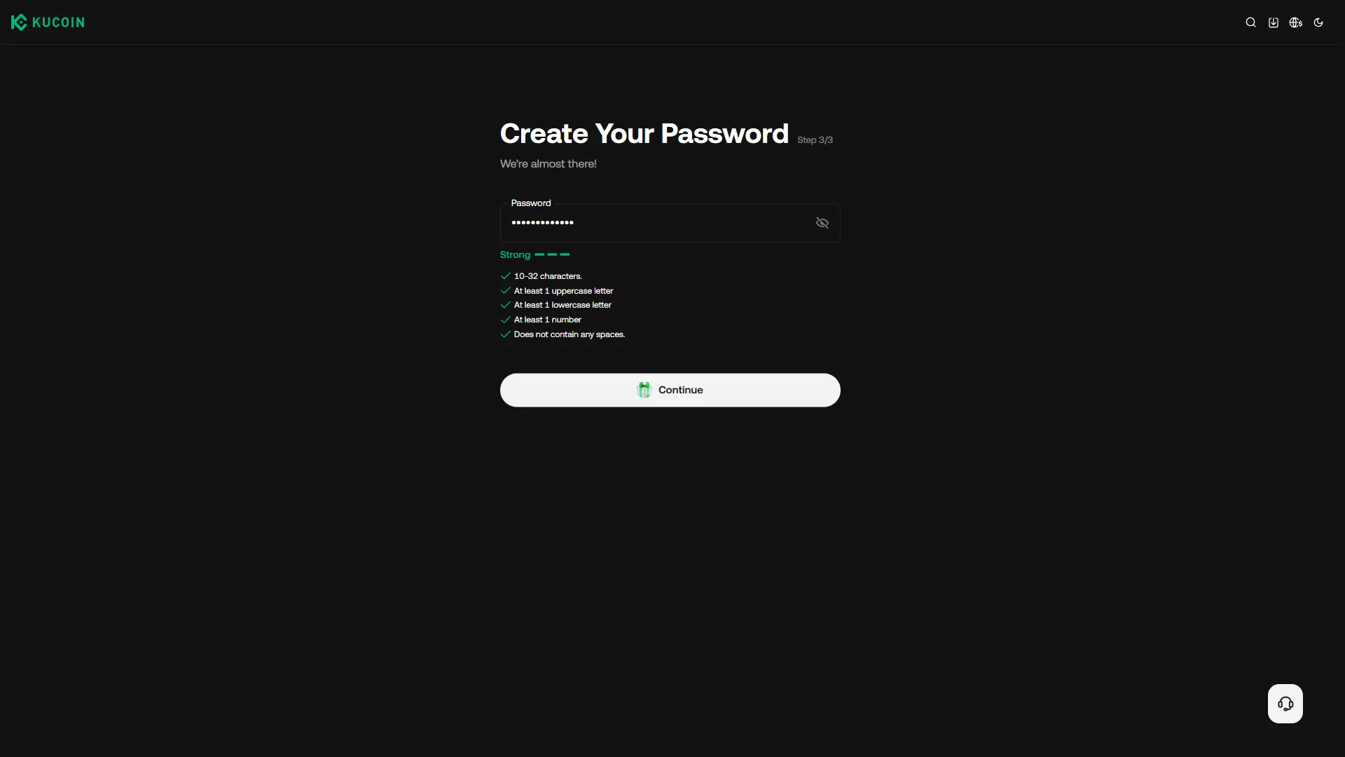 Password set, all checks passed