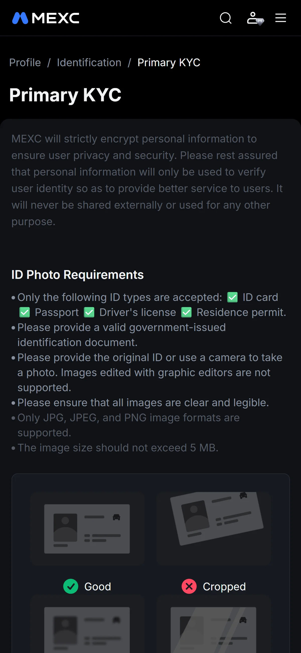 ID photo upload