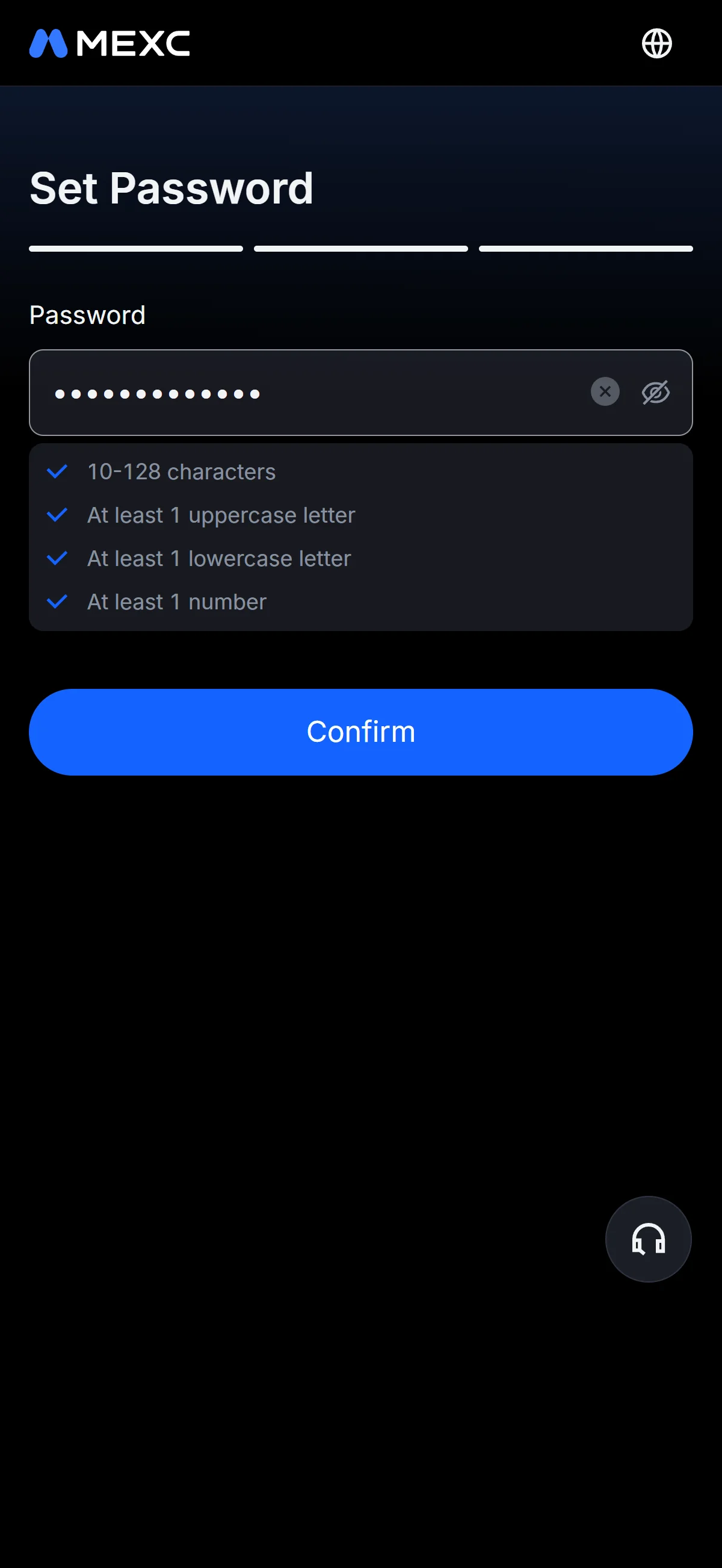 Password rules met
