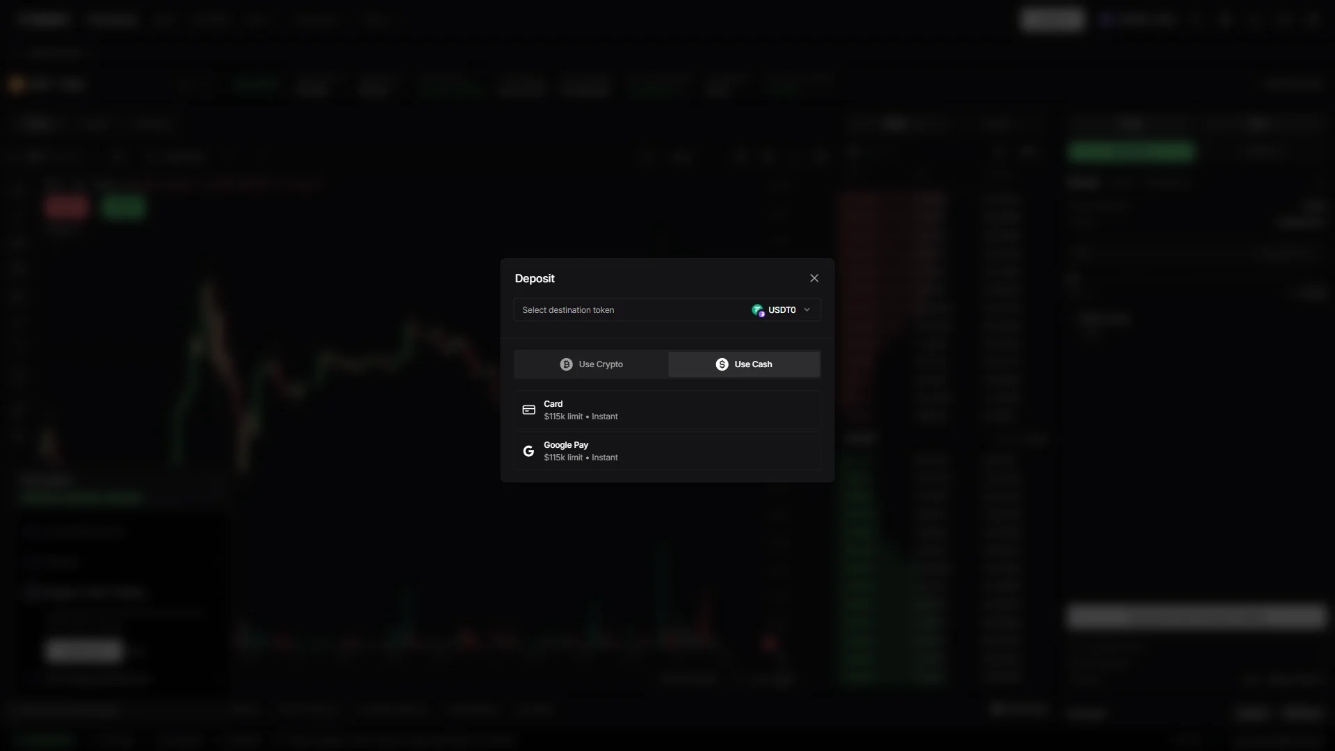 Deposit dialog, cash routes