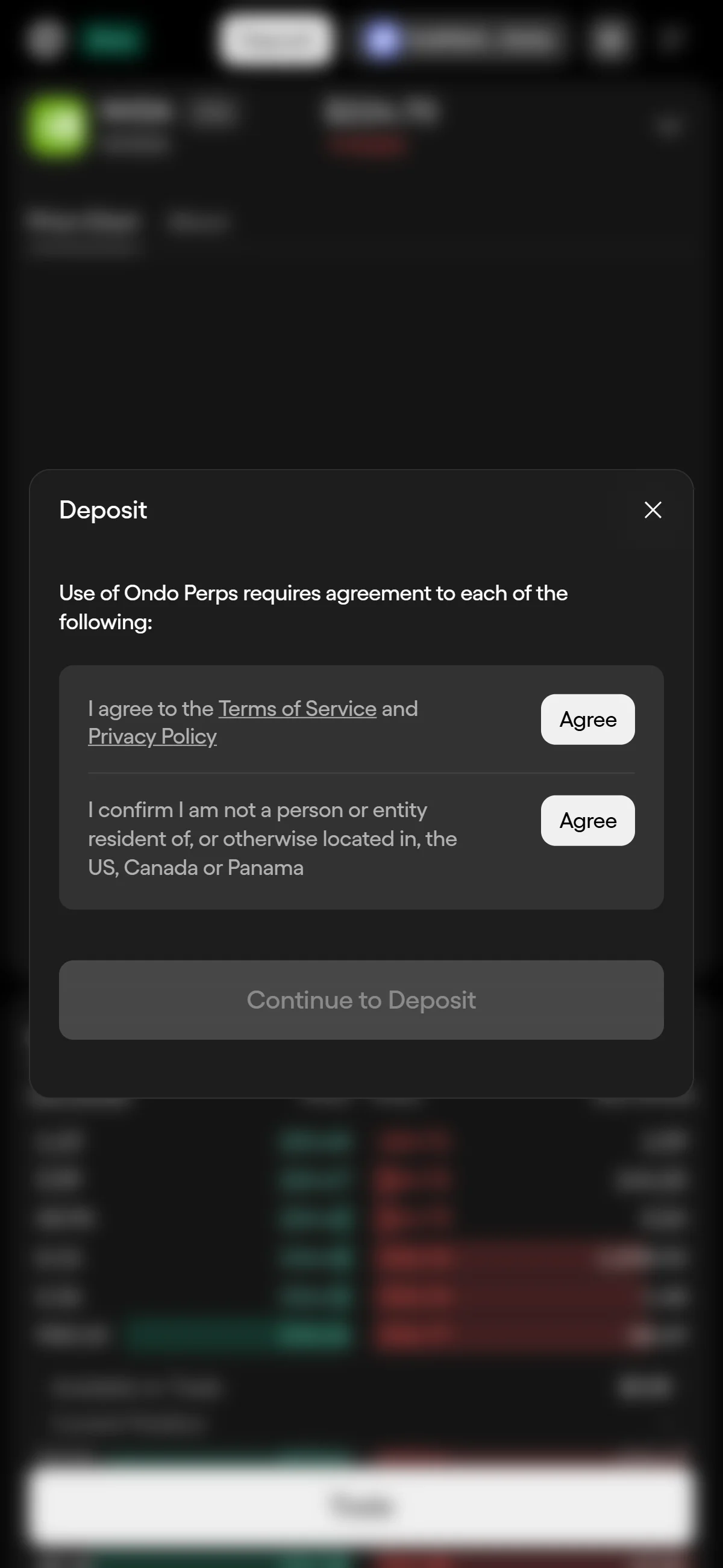 Agreements before depositing