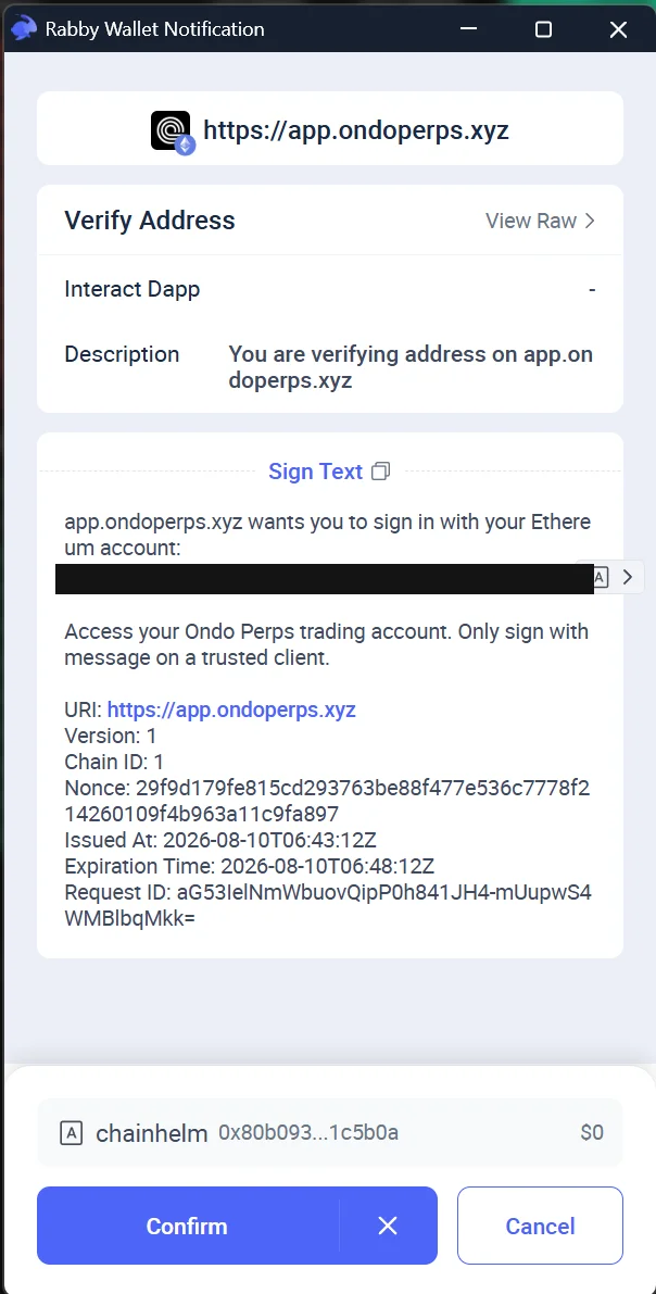 Confirming the signature