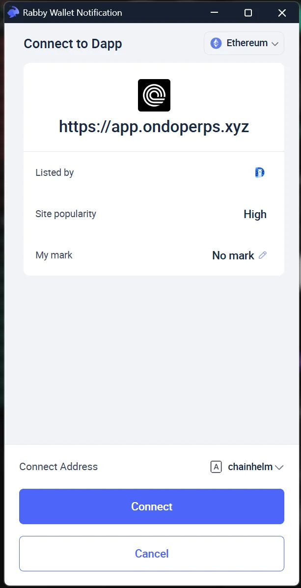 Wallet connection approval