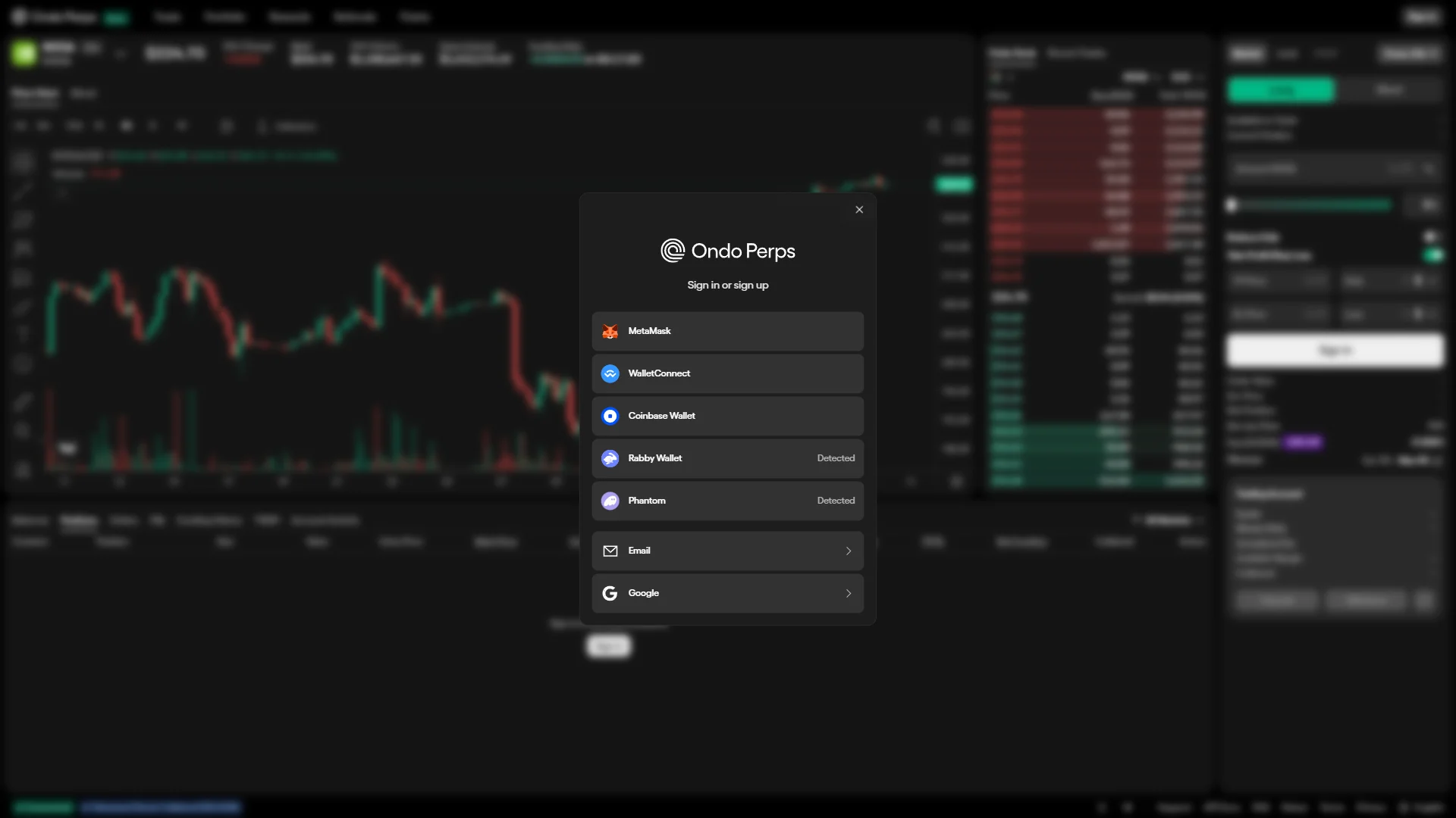 Wallet selection dialog