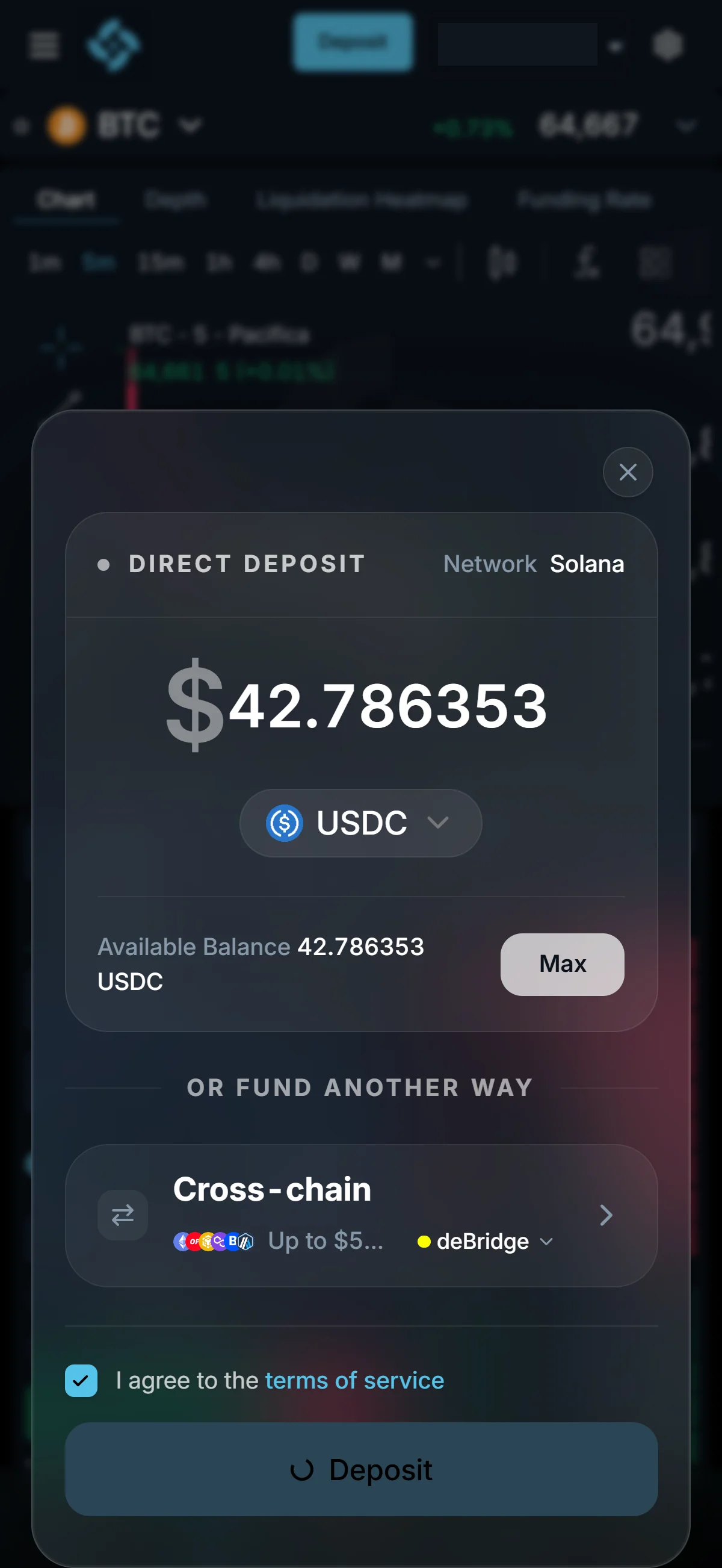 Deposit being submitted
