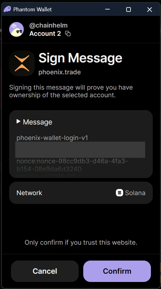 Signing the login message
