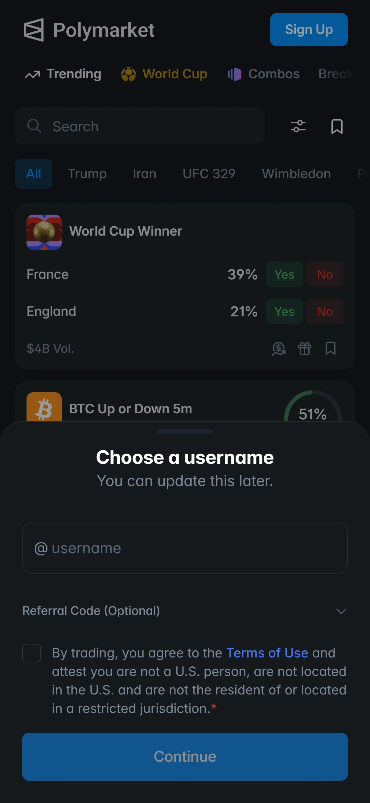 Choose a username