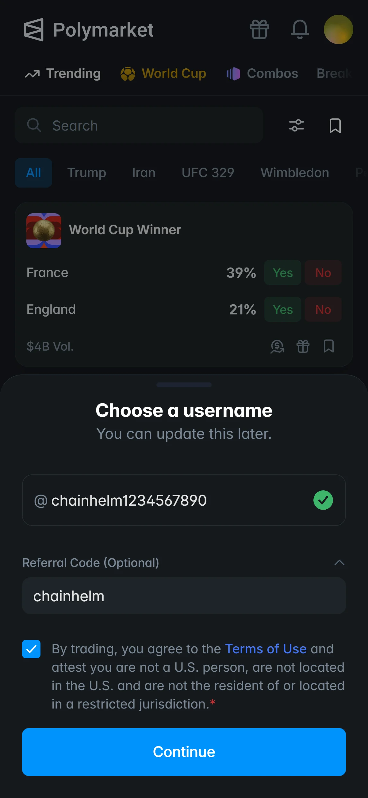 Referral code and agreement