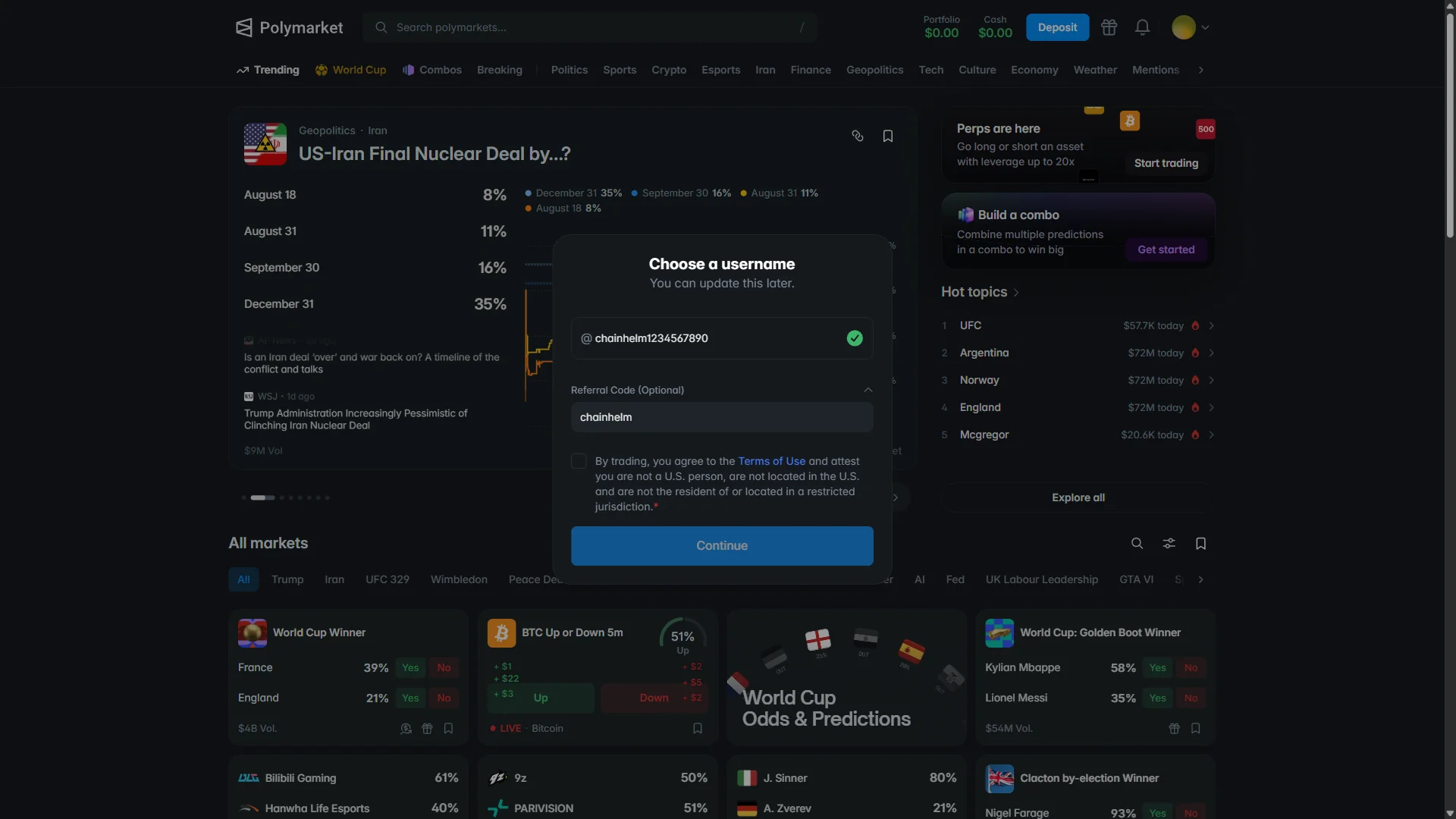Referral code and agreement