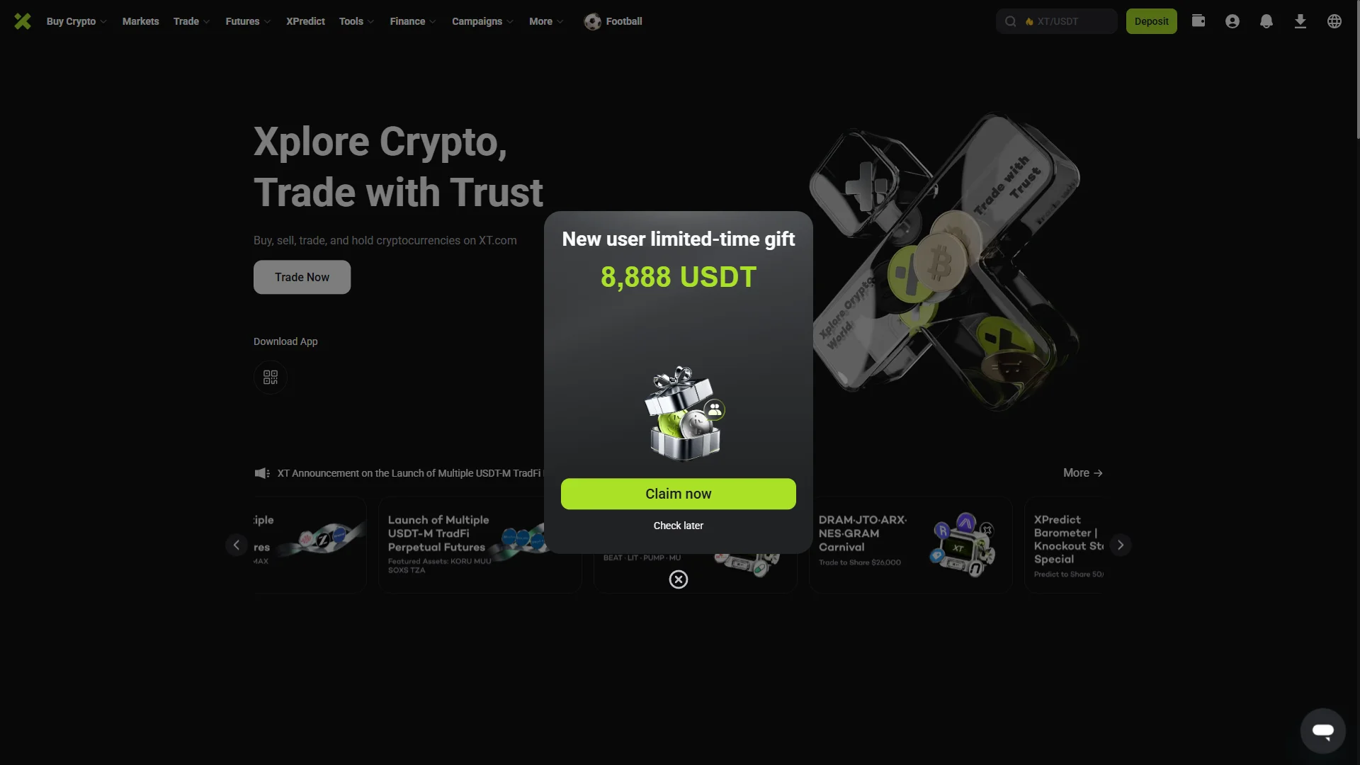 Logged-in homepage