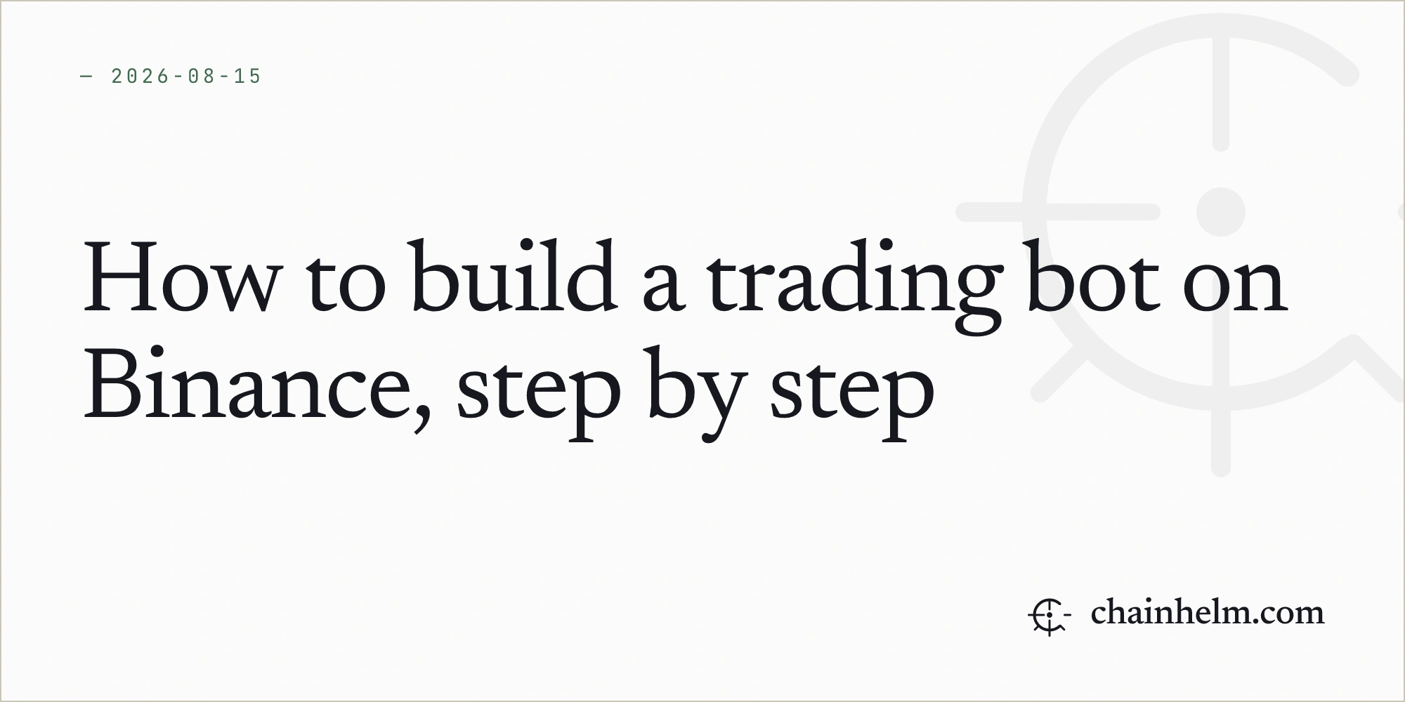 How to build a trading bot on Binance, step by step