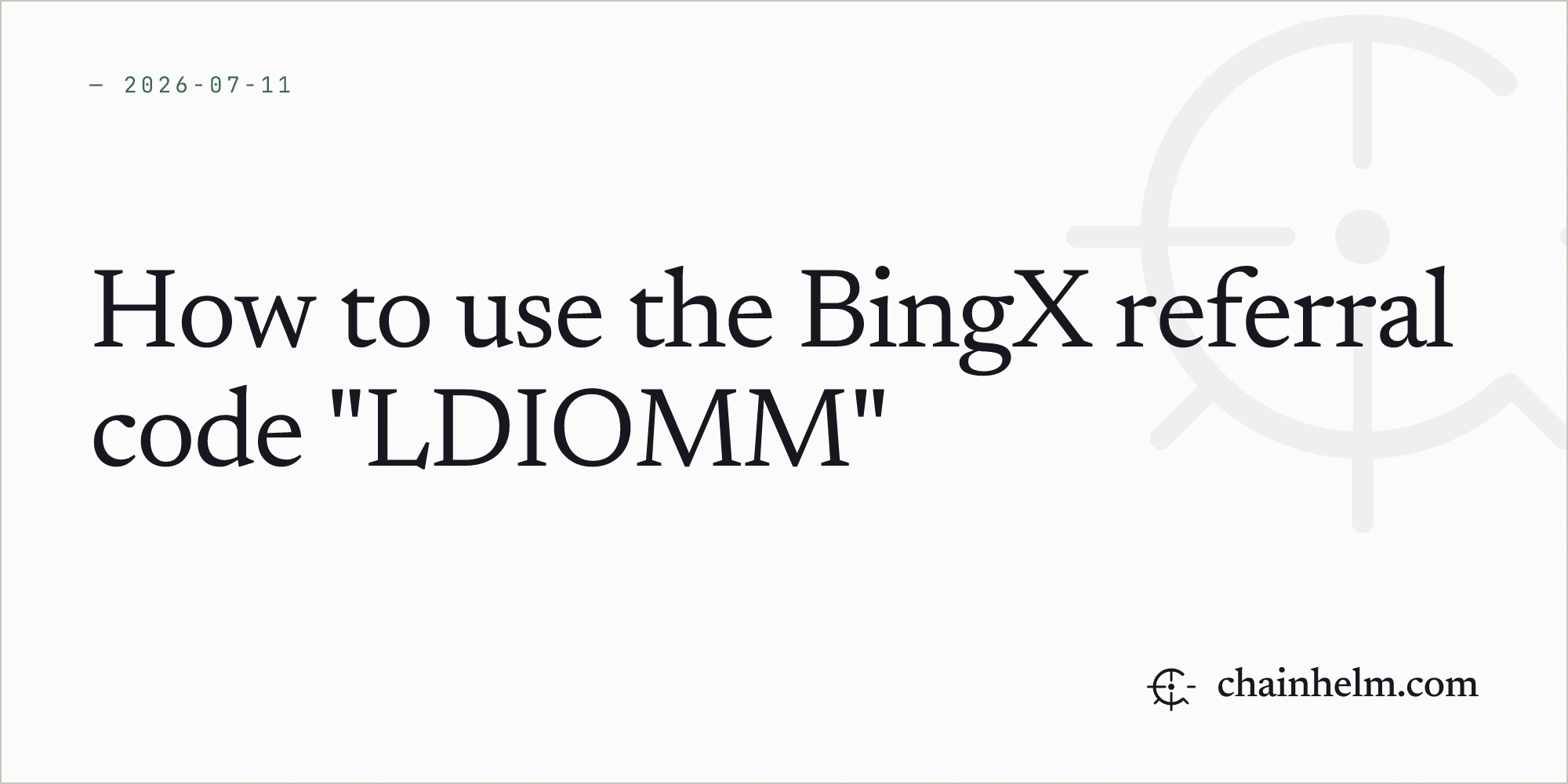 How to use the BingX referral code "LDIOMM"