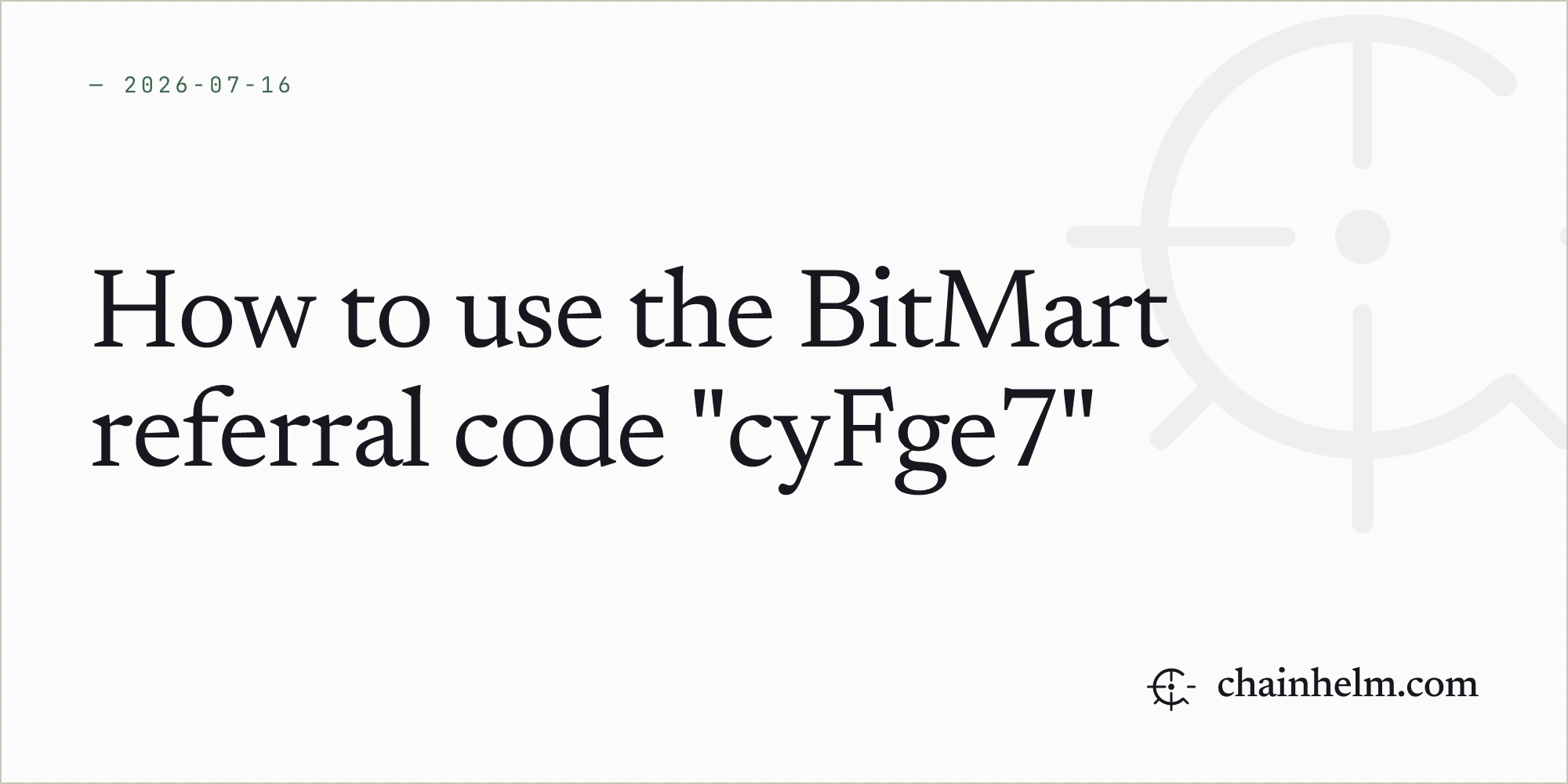 How to use the BitMart referral code "cyFge7"