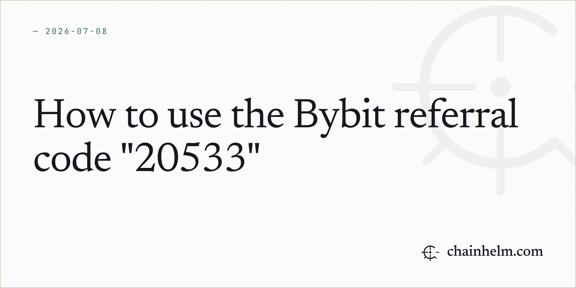 How to use the Bybit referral code "20533"