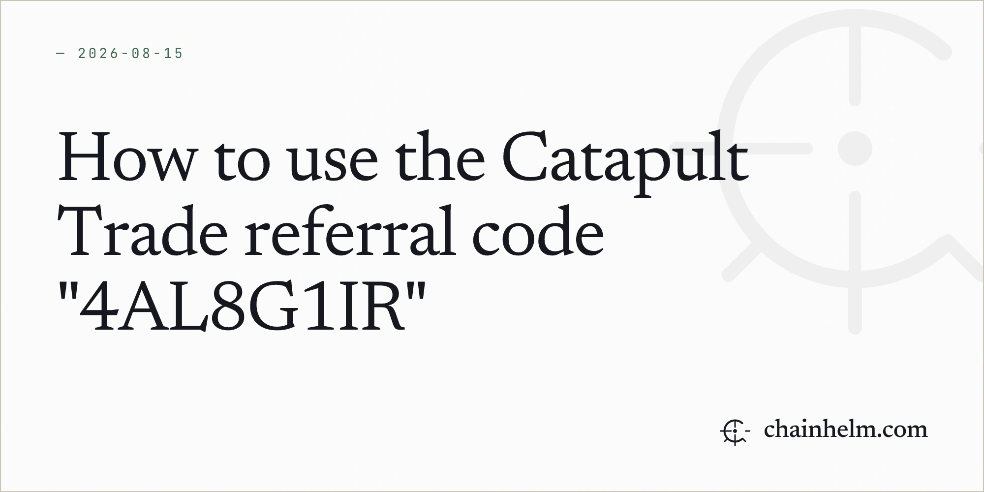 Cómo usar el código de referido de Catapult Trade "4AL8G1IR"