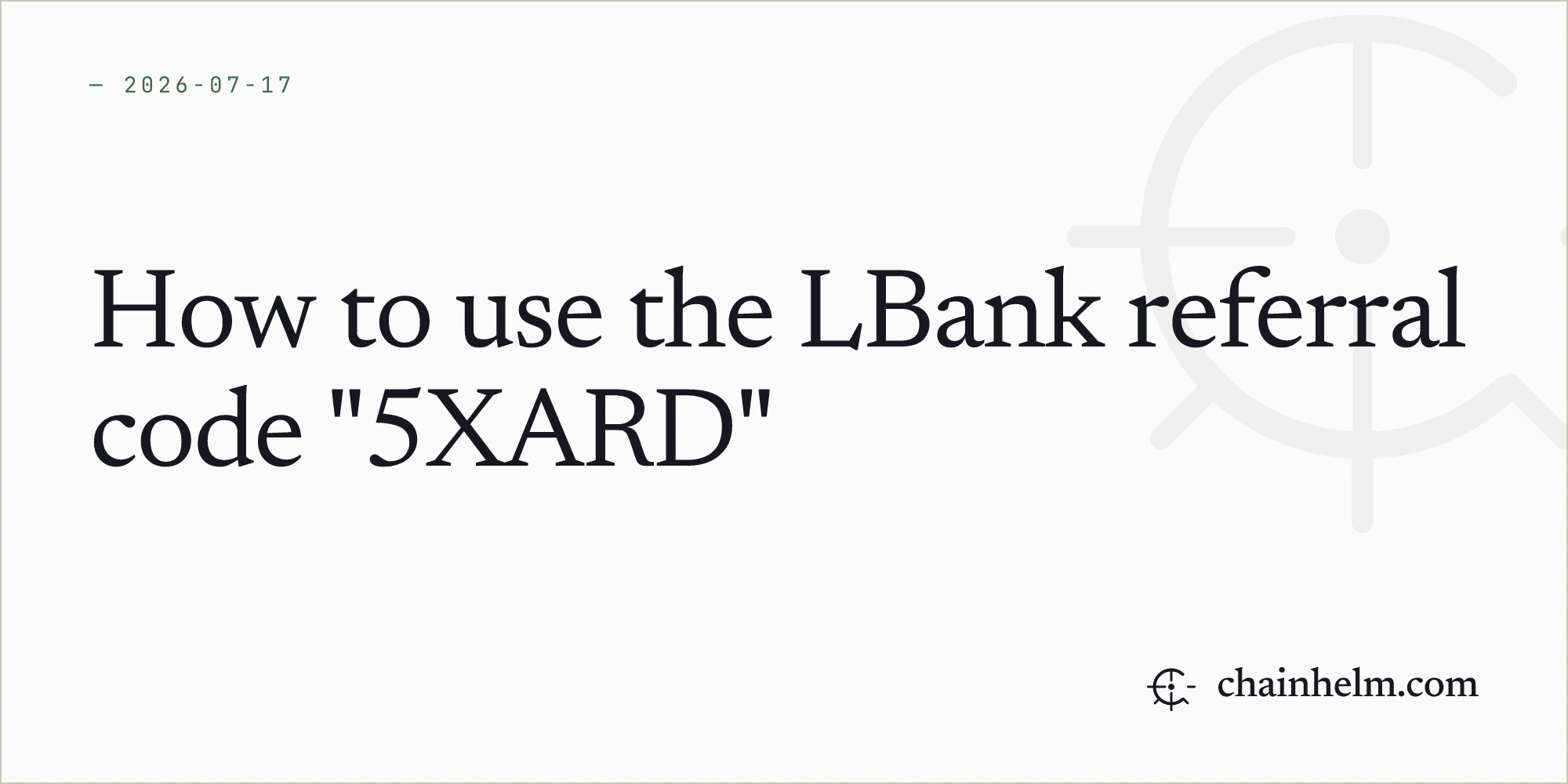 How to use the LBank referral code "5XARD"