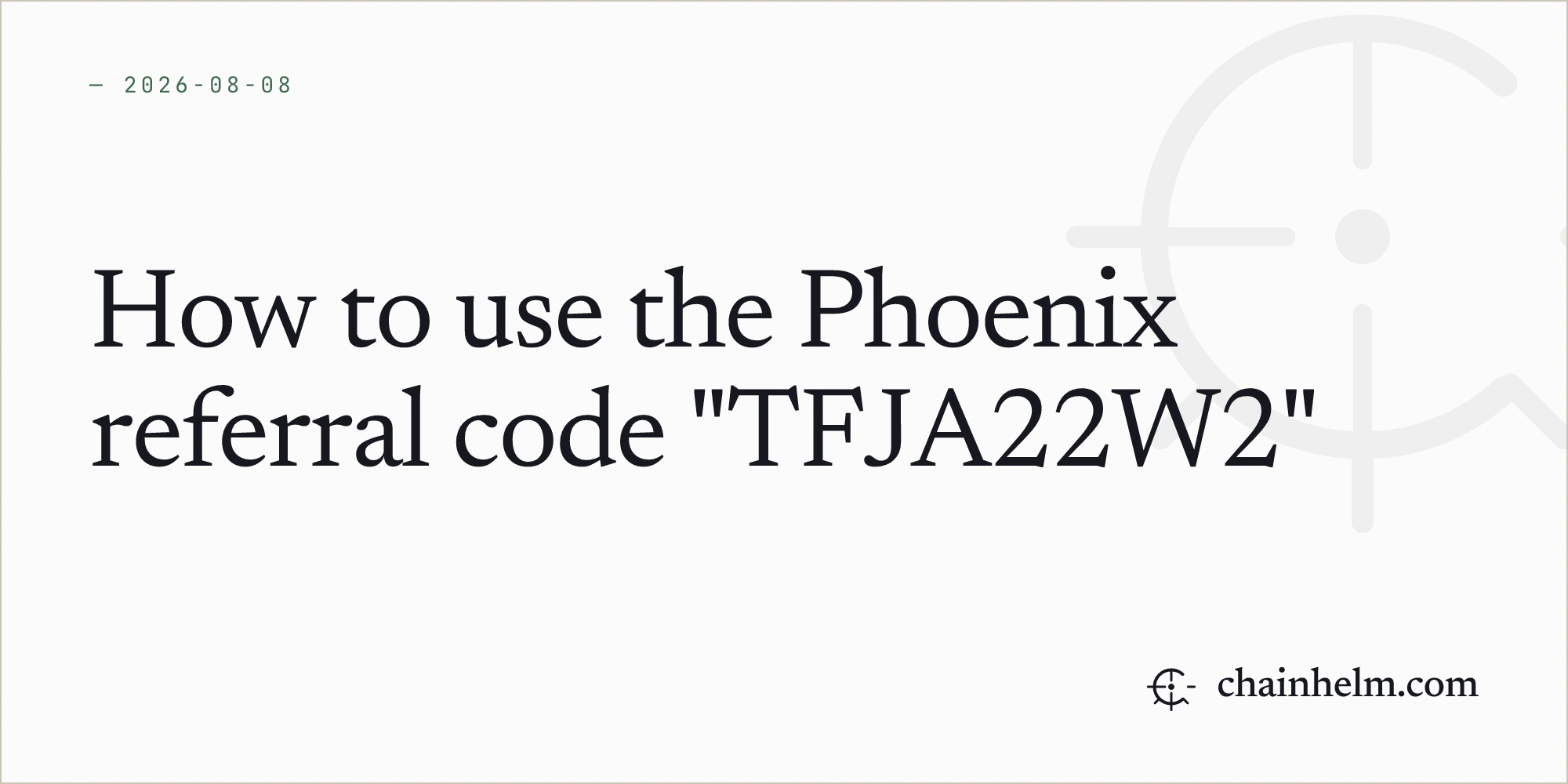 How to use the Phoenix referral code "TFJA22W2"
