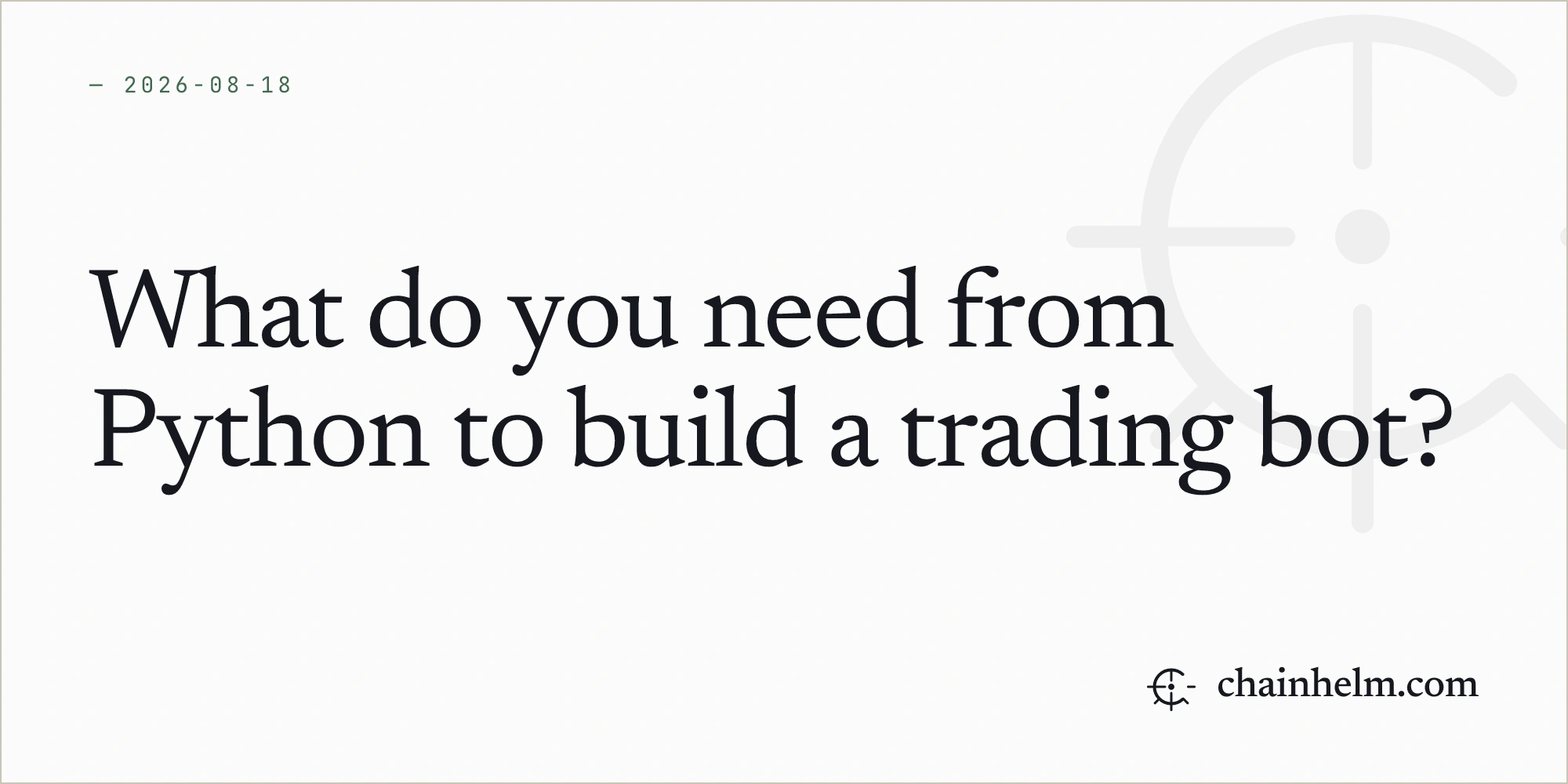What do you need from Python to build a trading bot?