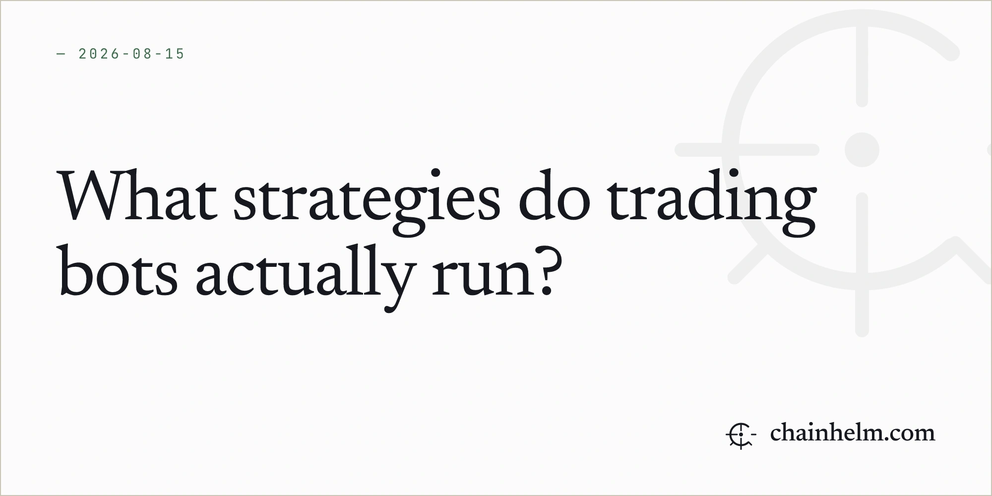 What strategies do trading bots actually run?